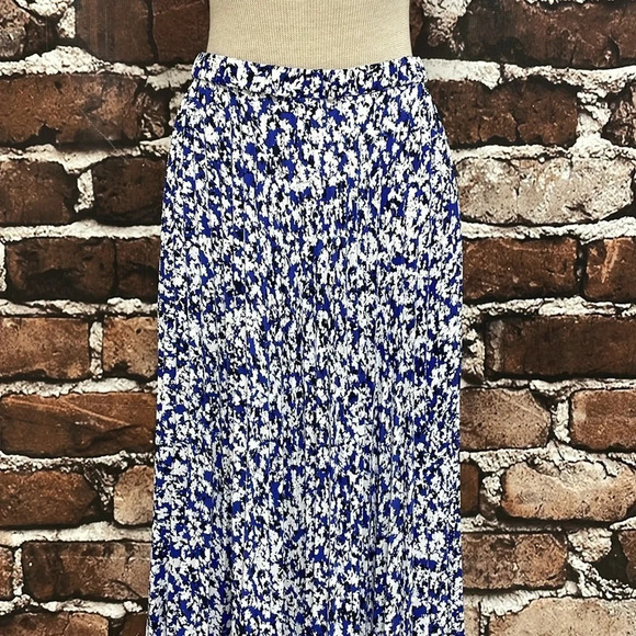 Halogen Nordstrom Skirt Women’s X Large XL Blue White Tutti Flare Maxi NWT - Picture 7 of 16